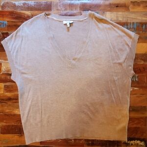 B. Young Light Brown V-neck Sweater